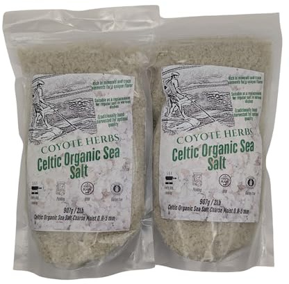 Sel de mer celtique grossier humide 4 lb (1815 g) – Sel de Guérande premium de France – Non raffiné, riche en minéraux, sel de mer gris gourmet – Récolté à la main, naturel, authentique, parfait pour