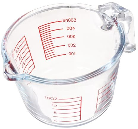 PHENOFICE Misurino Graduato in Vetro per Cucina Contenitore Trasparente per Latte Antiscottatura Utensile per Uso e