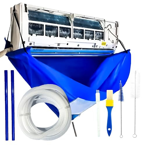 Ac Cleaning Bag With Support Rods, Ac Cleaning Cover With Wider Opening, Waterproof Air Conditioner Cleaning Cover, Split Unit Cleaning Kit, Ac Cleaning Kit for Household Wall-mounted Air Conditioner
