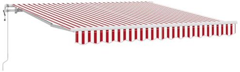 vidaXL Einziehbare Markise Rot und Weiß 300 x 250 cm Rot und Weiß, Moderne, UV-beständige Materialien, wasserfester Sonnenschutz, einziehbares, motorisiertes Dach