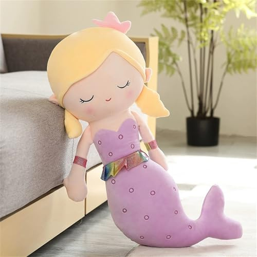 TROYSINC Meerjungfrau Kuscheltier Plüsch Meerjungfrau Plüschtier für Mädchen Niedliches Meerjungfrau Stofftier Kinder Spielzeug Kissen Geschenk (40cm,Lila)