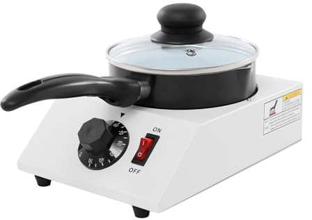 ROGONPDK 1kg Elektrische Schokoladenschmelzer, Nicht Klebrigen Topf Aluminium-Keramik-Schokolade Schmelzmaschine, Temperiergerät Kuvertüre Schmelztiegel Einstellbarer Temperaturbereich: 30-85°C