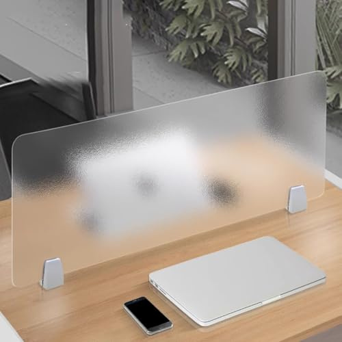 Acrylic Desk Partition Screen - Freestanding Privacy Panel for Office & Restaurant, Frosted Acrylic Splashback Barrier, L120×H30cm, Enhance Workspace Privacy