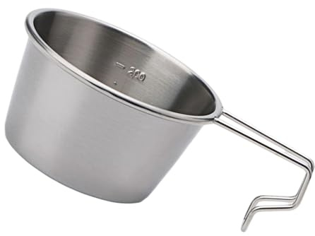 BELOWSYALER Cuenco de camping de acero inoxidable resistente a la corrosión, 200 ml, utensilios de cocina al aire libre, apto para senderismo, mochileros, picnics, camping de acero inoxidable