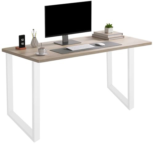 CHFUNE 2 Stück Tischbeine Metall Tischkufen Rechteckige Schwerlast Tisch-Gestell Tischgestell Tischbein für Esstisch, Schreibtisch 71X45cm Weiß