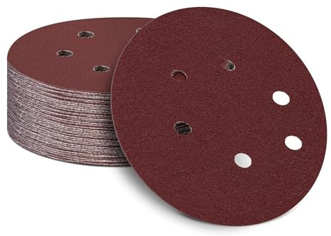 150mm Sanding Discs 150 Grit Sandpaper Sheet, 25Pcs Orbital Sander Discs Hook and Loop, 150mm Sanding Pads for Random Orbital Sander(6 Inch, 6 Holes)
