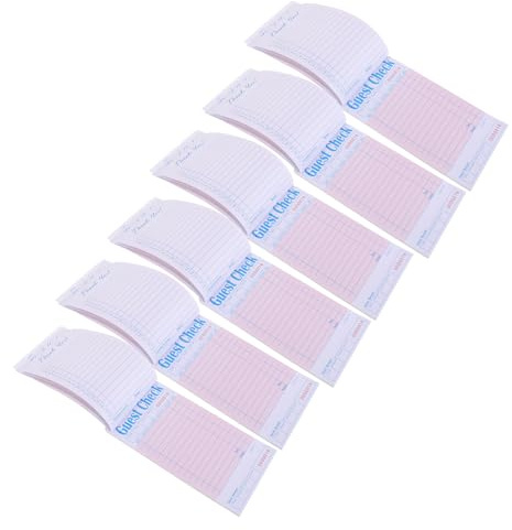 BAZEITFLOW Bloc de Notas para Camareras Restaurante 6 Unidades Papel Rojo 50 Hojas Bloc de Comprobación del Servidor Libro de Pedidos para Gestión de Cuentas
