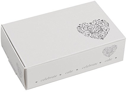 Neviti Vintage Romance Cake Box, Paper, Silver, 10 x 6.2 x 2.5 cm