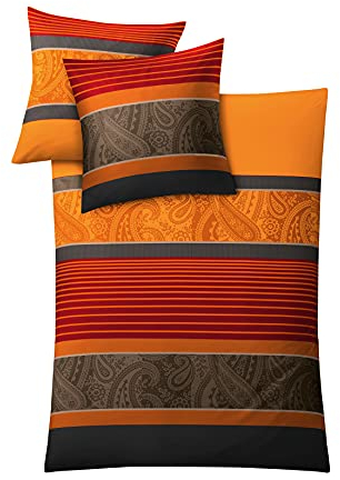 Kleine Wolke 6162334952 Bettwäsche Cambridge, Maße: 135 x 200 cm und 80 x 80 cm, Farbe: Chili