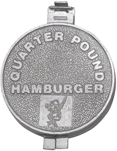 HIC Kitchen Burger Press Patty Maker, Aluminum, Makes Quarter-Pound Patties, 3.75-Inch Diameter