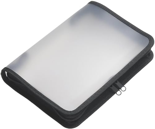 Foldersys Reißverschluss-Mappe A5 PP farblos transluzent 2-Ring-Mechanik Zip schwarz