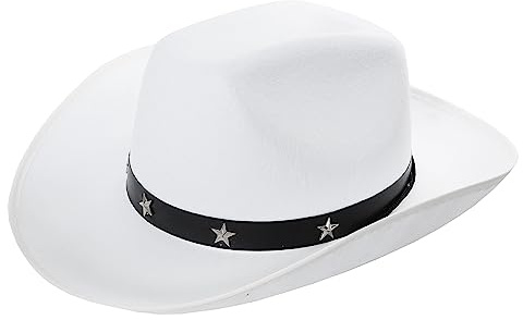ILOVEFANCYDRESS COWBOYHUT ® STAR STUDDED VERKLEIDUNGEN IN SCHWARZ, BRAUN ODER WEISS, TRAMPAS OHRSTECKER STETSON COWGIRL MÜTZE WILD WEST 