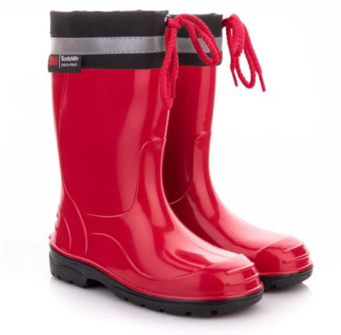 LEMIGO Kinder Gummistiefel Regenstiefel mit Stulpe KIM (30, rot)