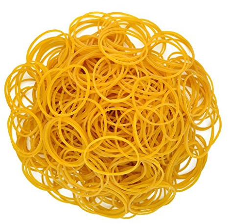 Rbenxia 1000pcs Rubber Bands, Yellow Bank Paper Bills Money Dollars Elastic Stretchable Bands, Sturdy General Purpose Rubber Bands for Home Bank Office Industrial Crafts Use Rubberbands Rubber Ring