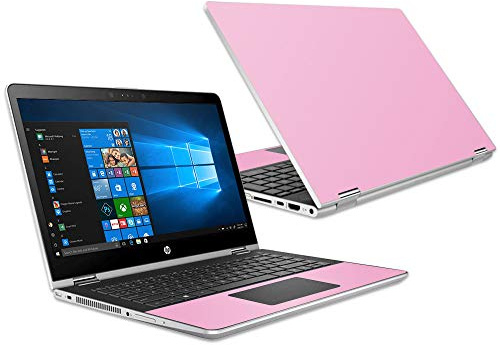MightySkins Skin Compatible with HP Pavilion x360 15.6 (2018) - Solid Pink | Protective, Durable, and Unique Vinyl Decal wrap Cover | Easy to Apply, Remove, and Change Styles | Made in The USA