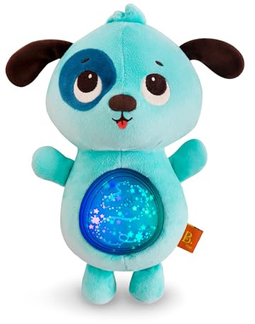B. toys Baby Spielzeug Kuscheltier Hund mit Stern Projektion und Einschlafmusik – Einschlafhilfe und Plüschtier – Babyspielzeug für Kinder ab 6 Monate