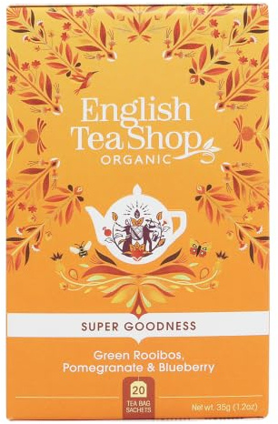 Rooibos Verde granada y arándano orgánico - English Tea Shop - 20 bolsitas - 40 g