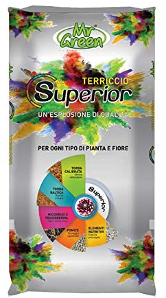 MR GREEN TERRICCIO Universale Superior con Pietra POMICE MICORRIZE TRICHODERMA CONCIME NPK 45 LT