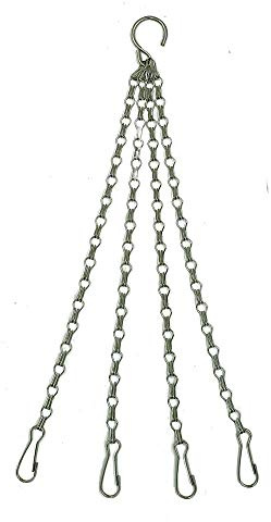 Gro Garden Products Hanging Basket Chains - 4 Strand Clip on For Hanging Baskets 42cm (16.5) long - Replacements - For 10 12 & 14 Flower Hanging Baskets - Pack of 1