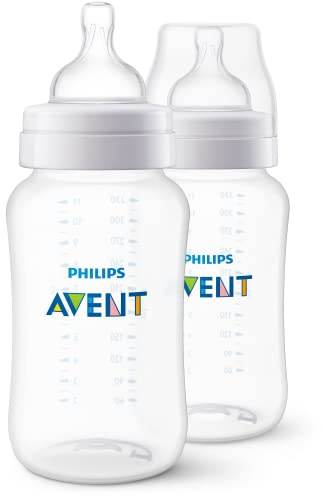 Philips AVENT Anti-Colic SCY106/02 Baby Bottles, 325 ml, Transparent, Pack of 2