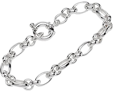 NKlaus Armband 925 Sterling Silber 22cm Erbskette hohl rund Damen Armbandkette exquisit 12089