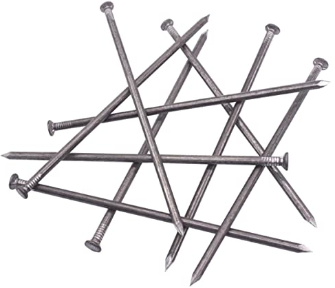 SKIR'CO 16 clavos de construcción de acero de 6 x 200 mm, cabeza redonda plana, clavos de alambre comunes multiusos para madera