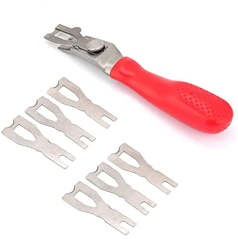 Herramienta de raspado de recorte de alfombras de piso Kit de raspado de soldadura de acero inoxidable Tres cuchillas Diseño ergonómico de vinilo Herramienta de cuchilla de corte de soldadura de piso