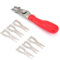 Herramienta de raspado de recorte de alfombras de piso Kit de raspado de soldadura de acero inoxidable Tres cuchillas Diseño ergonómico de vinilo Herramienta de cuchilla de corte de soldadura de piso