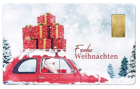 Geschenkkarte Weihnachten IX mit 1g Gold Fg. 999,9