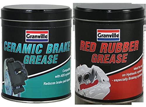 Granville 0841A Ceramic Brake Grease, 500 g & 0846 500g Rubber Grease - Red