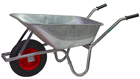 TRUTZHOLM Profi Schubkarre 100L 250 kg Traglast Vollgummirad 4.00-8 mit Stahlfelge Kugellager Schiebetruhe für Garten und Baustelle robust langlebig extra stabiles Chassis