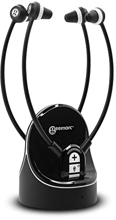 Geemarc CL7370 Duo - Drahtlose TV-Kopfhörer für Fernseher - Kann als Hörverstärker verwendet Werden, der Umgebungsgeräusche verstärkt - Geringer oder starker Hörverlust - Version DE