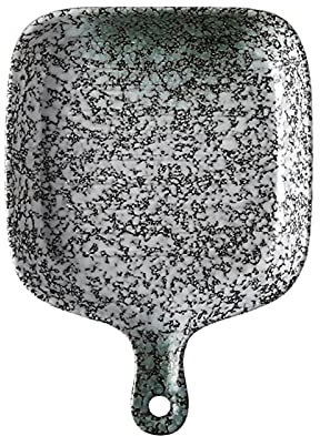 LUCBEI Lasagnera Pirofila in Ceramica - Teglie quadrate for Lasagne con Manico Singolo, Piatti Piani Doppio Uso for Cottura e pasto in gres, 9,3 Pollici x 6,9 Pollici Teglie da Forno (Color : D)