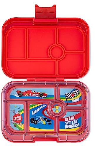Yumbox Lonchera Bento original a prueba de fugas para niños (Roar Red (Race Cars Tray)) (RRI202303C)