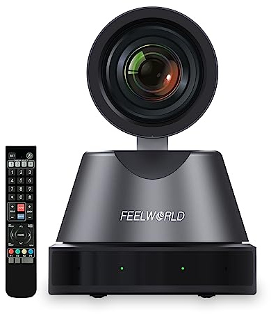 FEELWORLD 4K12X PTZ Camera with 12X Optical Zoom, AI Tracking, HDMI, USB, IP Remote Control 4K@30fps PoE Supported for Church Live Streaming and Conference Surveillance
