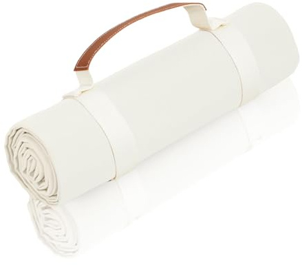 NOONOOJOOJOO 144,8 x 200,7 cm, extra große weiße Picknickdecke, wasserabweisend, Outdoor-Decke, Park-Stranddecke, Campingmatte, leicht, stabiles Segeltuch