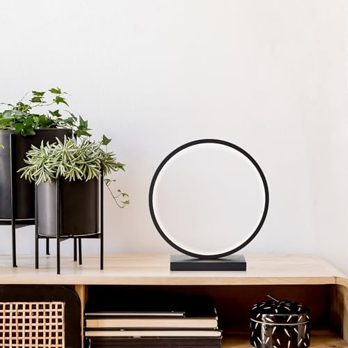 Lightbox LED Tischlampe Aluminium, minimalistisch, 3000 K Leuchte | Nachttischlampe mit Kabelschalter, warmweißes Licht, schlichtes, zeitloses Design