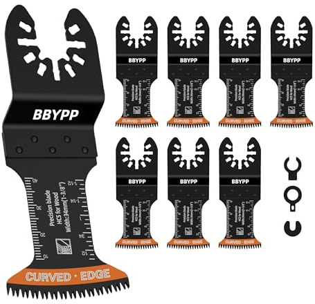 BBYPP 7pcs Japonaise Dents Lame de Scie Oscillante, à Bord d'arc et Coupe Propre, Outil Multifonction oscillantes pour Bois, Plastique