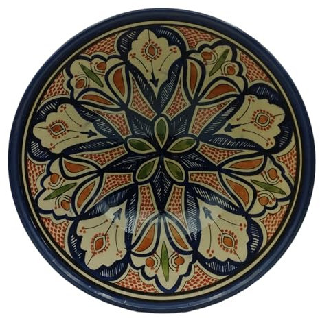 La Maison Unique 0604241203 - Cuenco para salsas, sopa étnica, marroquí, cerámica, terracota, 30 cm de diámetro, 0604241203