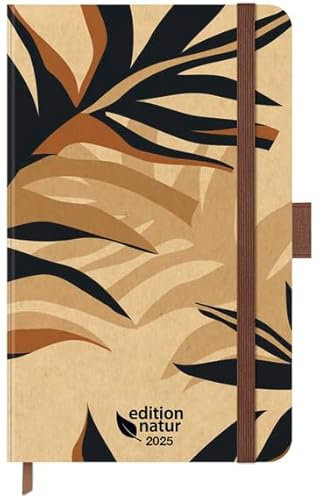 Buchkalender Times Big12 Edition Natur Palme - Kalender 2025 - Korsch-Verlag - Eine Woche auf 2 Seiten - Terminplaner - 13 cm x 21 cm