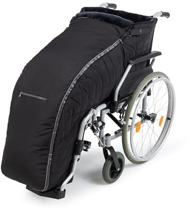 Sanofell Schlupfsack Luxus für Rollstuhl - Der Rollstuhl Fußsack ist strapazierfähig, Wind- und wasserabweisend und sorgt für Wärme und mehr Wohlbefinden unterwegs, in Farbe dunkel, Juniorgröße