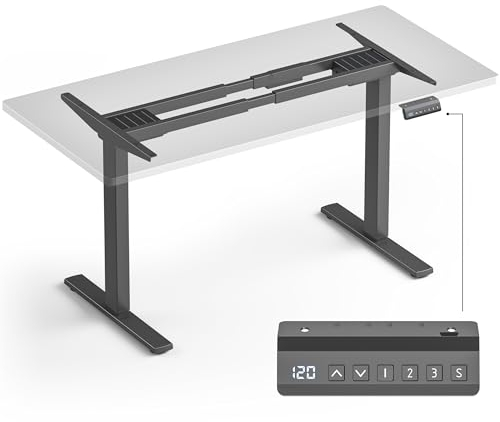 ONKRON höhenverstellbarer Schreibtisch Gestell 2 Motoren, bis zu 100 kg, Steh Sitz Schreibtisch höhenverstellbar elektrisch 3 Memory-Steuerung, elektrische Tischbeine, Tischgestell Schwarz CDF222E-B