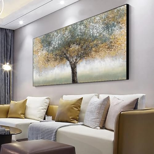 NXMYDBD Abstraktes Baumgemälde, Giclée-Kunstdruck auf Leinwand, Wandkunst, Poster, Dekor, modernes Landschaftsbild für Heimdekoration, 50 x 100 cm, ungerahmt