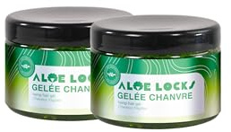 Aloe Locks | Gelée Chanvre Fixante Protectrice | Façonner & Styliser vos locks, Tresses et Boucles | Soin Nourrissant & Hydratant | Fortifie la Fibre Capillaire | Fabriqué en France | Lot de 2x300ml