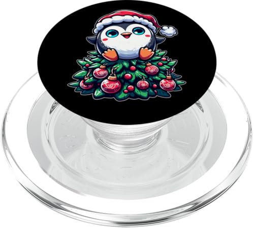 Lustiges, witziges Pinguin-Weihnachtsbaum-Design PopSockets PopGrip für MagSafe
