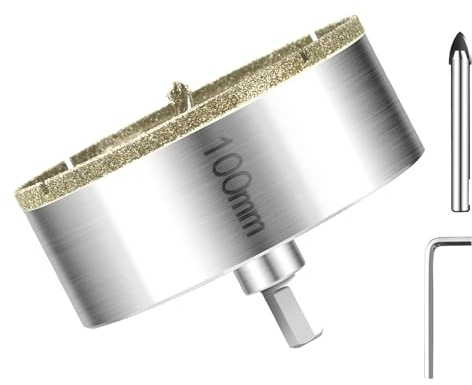 Diamant Bohrkrone Lochsäge 100mm mit Zentrierbohrer Professionellen Diamant Kernlochbohrer Fliesenbohrer Glasbohrer Metall Lochsägen Universal HSS Lochsägen für Glas Fliese Keramisches Marmor