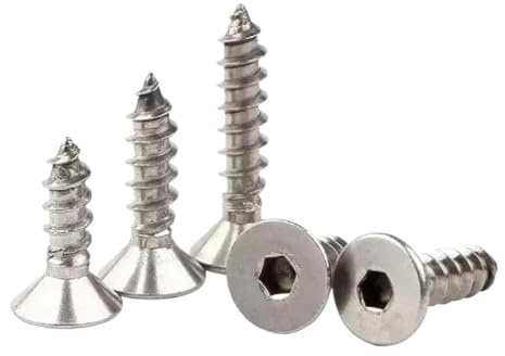 Tornillos de cabeza plana hexagonal M3-M6 negros niquelados, tornillos autorroscantes de cabeza avellanada Allen, niquelado-5pcs, M4x35mm