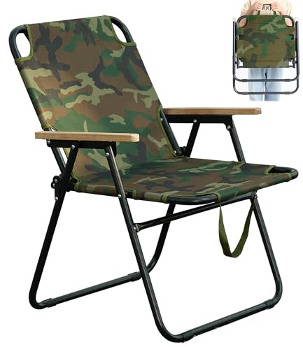 Campingstuhl Faltbar, Klappstuhl Camping, Camping Stuhl mit Armlehnen,150 KG Belastbarkeit Faltstuhl Angelstuhl Gartenstuhl campingstühle, für Camping Garten Balkon Strand