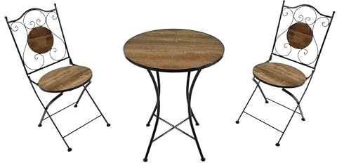 AXI Amélie Table et chaises bistrot, 2 Chaises 1 Table, Ensemble Bistro Extérieur Style Grange Bois | Salon De Jardin Bistrot, Table Bistrot Mosaique pour Jardin/Balcon/Terrasse