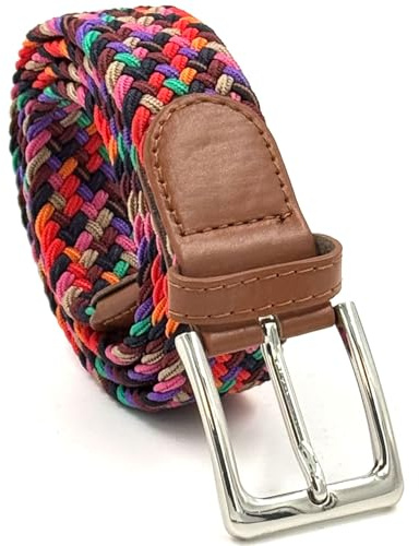 LisaModa Unisex Stretch Flechtgürtel in vielen Farben (Bunt 064, 110-130)